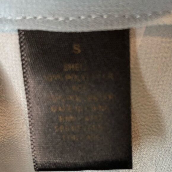 Petticoat Alley blue button down sheer bow blouse - Picture 9 of 11